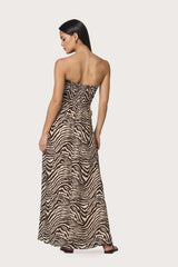 Melody Linen Maxi Dress in Zebra