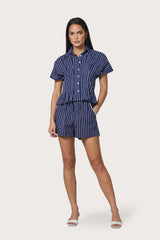 Tailor Blouse in Indigo Stripe