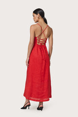 Nyla Linen Dress in Rouge