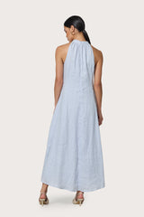 Piper Linen Maxi Dress in Misty Blue