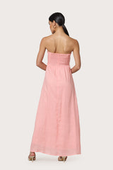 Melody Linen Maxi Dress in Peach