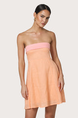 Alora Mini Linen Dress in Sorbet