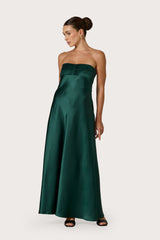 Misha Pintuck Dress in Forrest