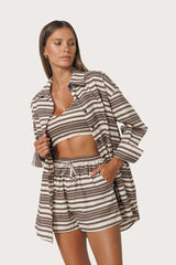 Lila Poplin Bralette in Beachmark Stripe