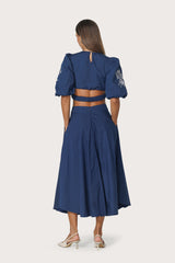 Elanor Embroidered Poplin Top in Byzantine