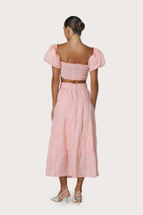 Oscar Linen Top in Pink Lady