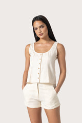Tailor Linen Short in Almond