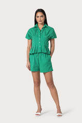 Tailor Shirt in Clover Stripe