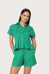 Tailor Shirt in Clover Stripe