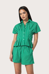 Tailor Shirt in Clover Stripe