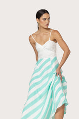 Meela Maxi Linen Dress in Tropical Stripe