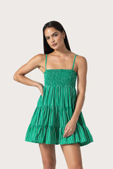 Evita Mini Dress in Clover Stripe