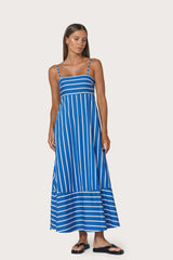 Tashi Poplin Dress in Vacay Stripe