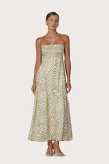 Alora Linen Dress in Macan