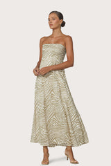 Alora Linen Dress in Macan