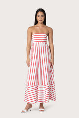 Timothy Poplin Maxi Dress in Summer Stripe