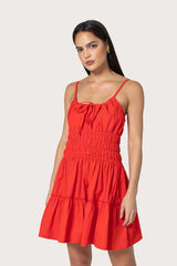 Rosa Mini Dress in Crimson