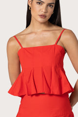 Karla Top in Crimson