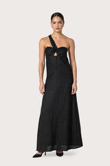 Sutton Linen Dress in Black