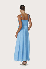 Elise Linen Dress in Neu Bleu