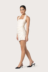 Ashley Linen Dress in Almond