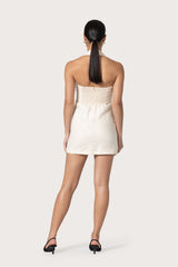 Ashley Linen Dress in Almond