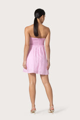 Talia Pintuck Linen Mini Dress in Slipper