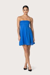 Talia Linen Mini Dress in Atlantic Blue