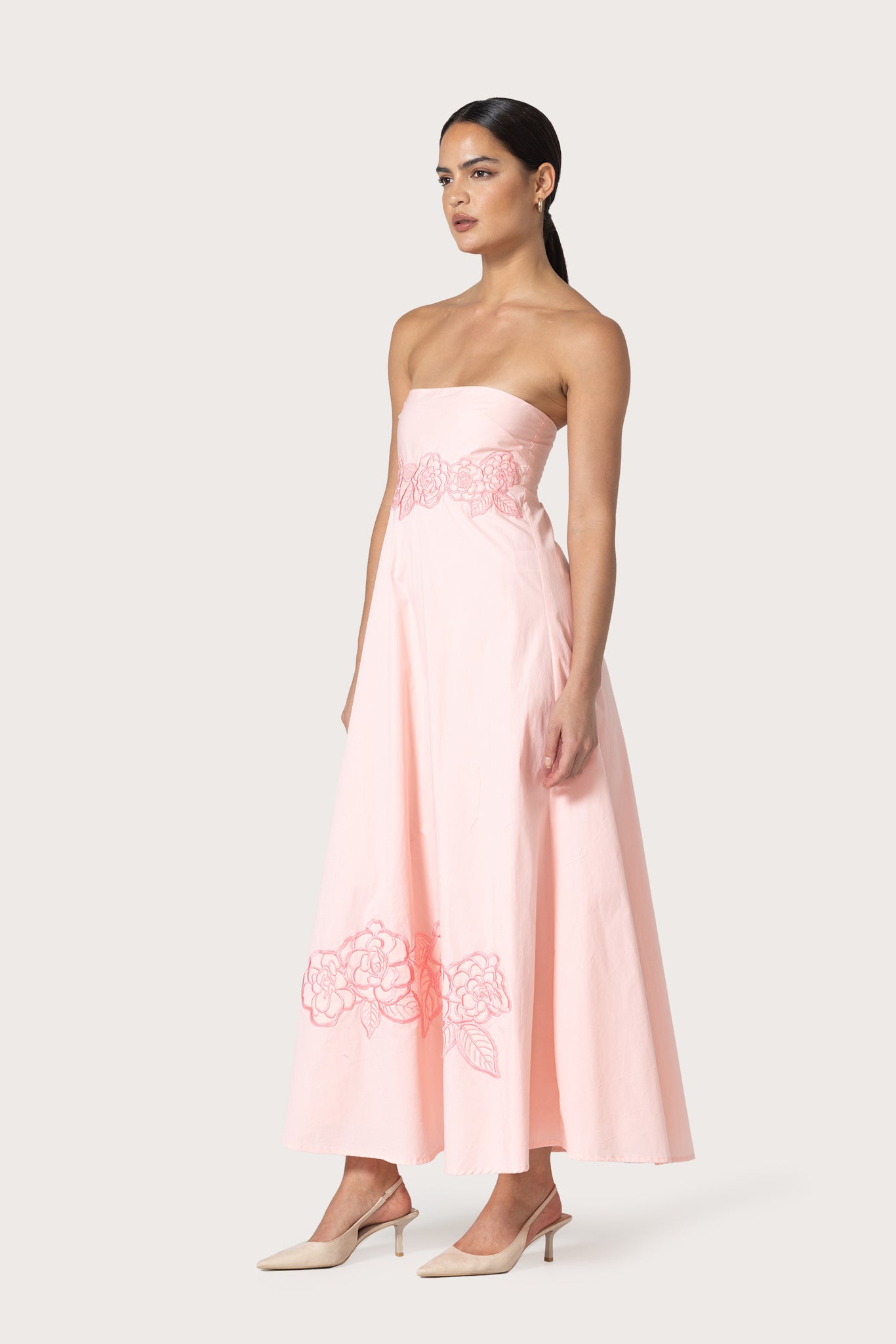 Jayne Embroidered Dress in Dahlia – Lusana