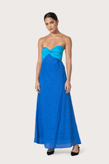 Melody Linen Maxi Dress in Atlantic Blue