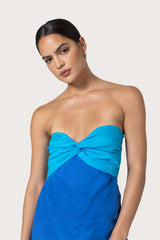 Melody Linen Maxi Dress in Atlantic Blue