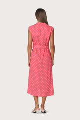 Chloe Belted Linen Shirt Dress in French Spot