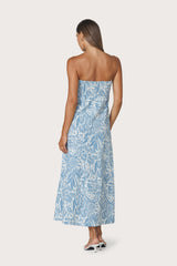Timothy Strapless Poplin Dress in Botanical