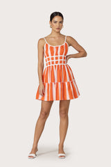 Maria Dress in Salsa Stripe