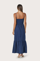 Jewel Embroidered Poplin Dress in Byzantine