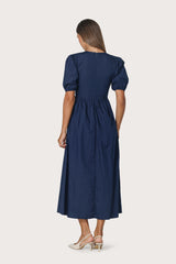 Coco Dress Embroidered Poplin Dress in Byzantine