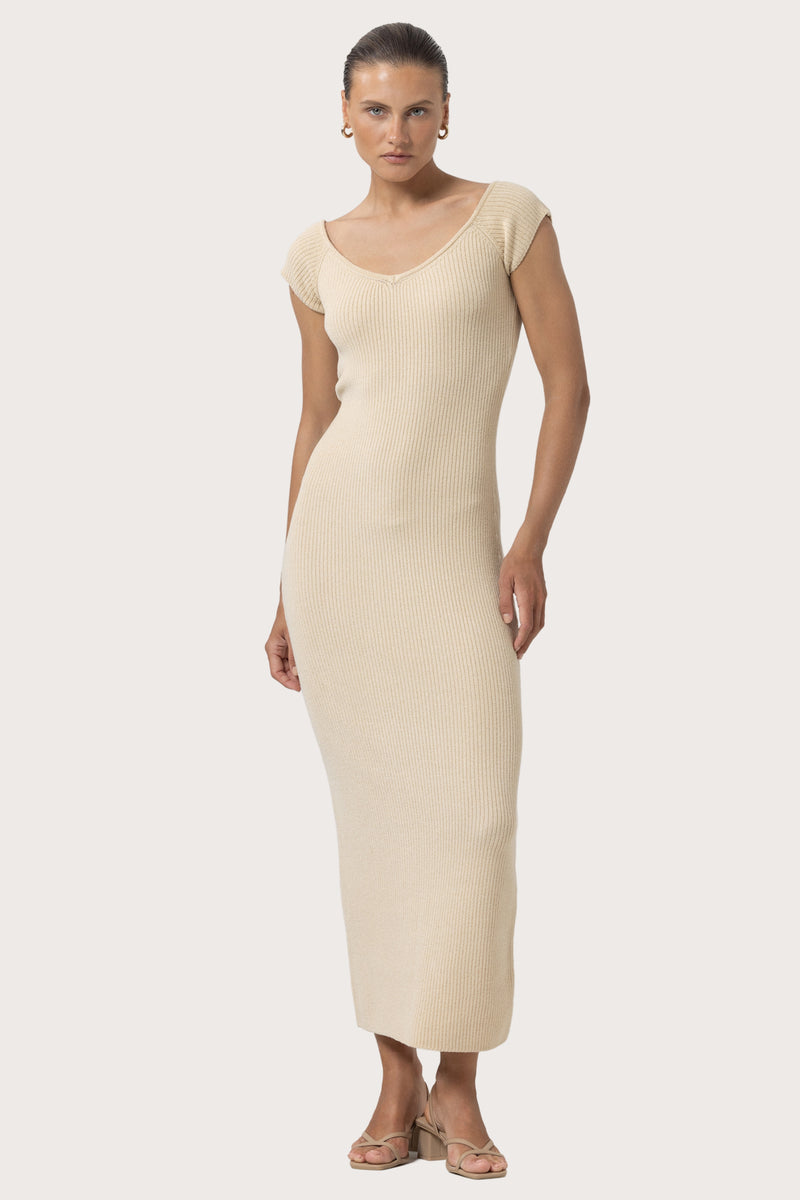 Dana Knitted Dress in Oatmeal