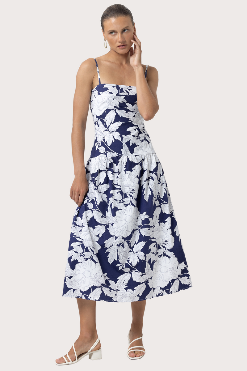 Alex Poplin Dress in Rosa Floral