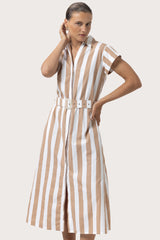 Cindy Poplin Dress in Halo Stripe