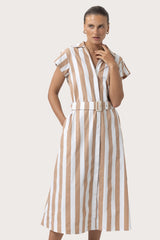 Cindy Poplin Dress in Halo Stripe