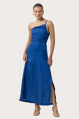 Poppy Linen Maxi Dress in Sapphire