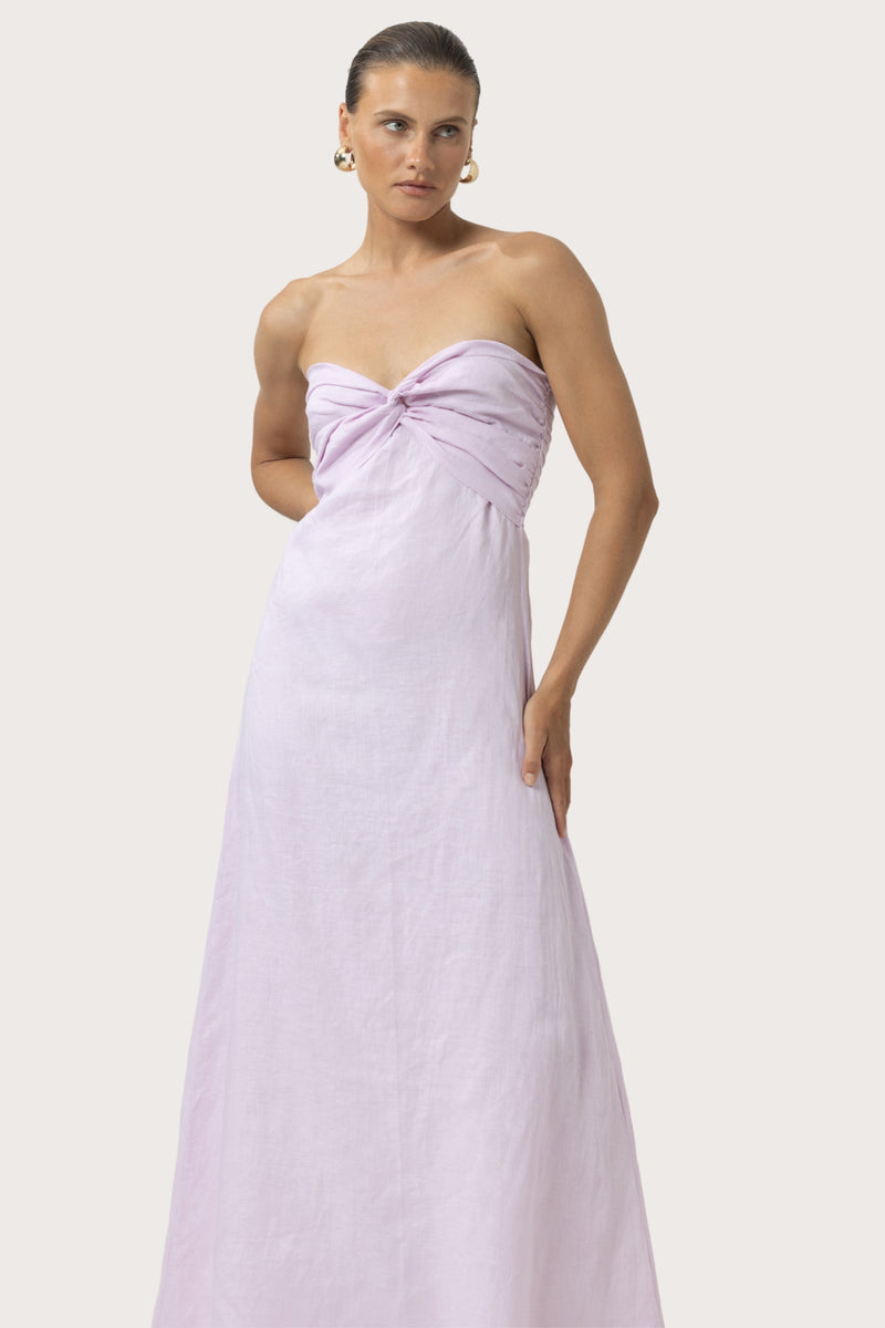 Melody Linen Maxi Dress in Lilac