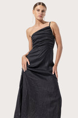 Poppy Linen Maxi Dress in Black