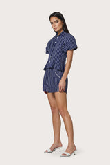 Tailor Blouse in Indigo Stripe