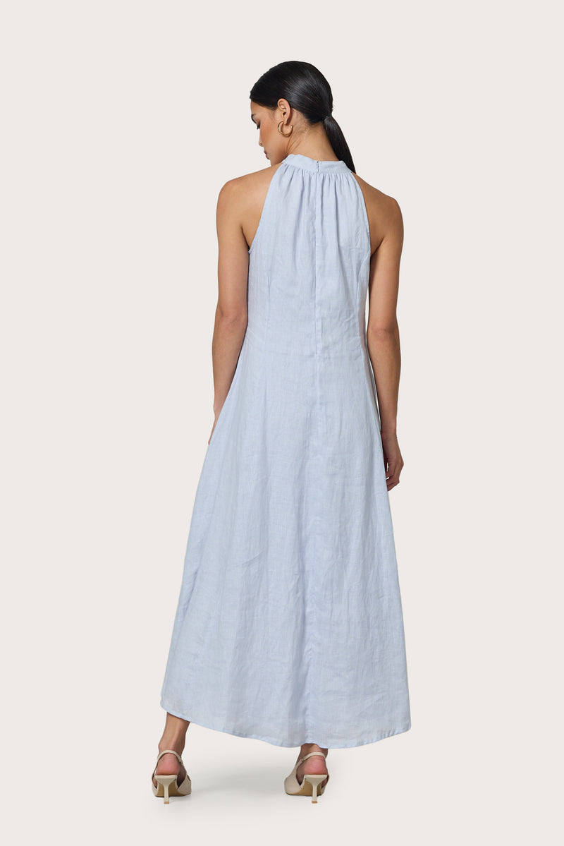 Piper Linen Maxi Dress in Misty Blue – Lusana Piper Linen Maxi Dress in Misty Blue – Lusana
