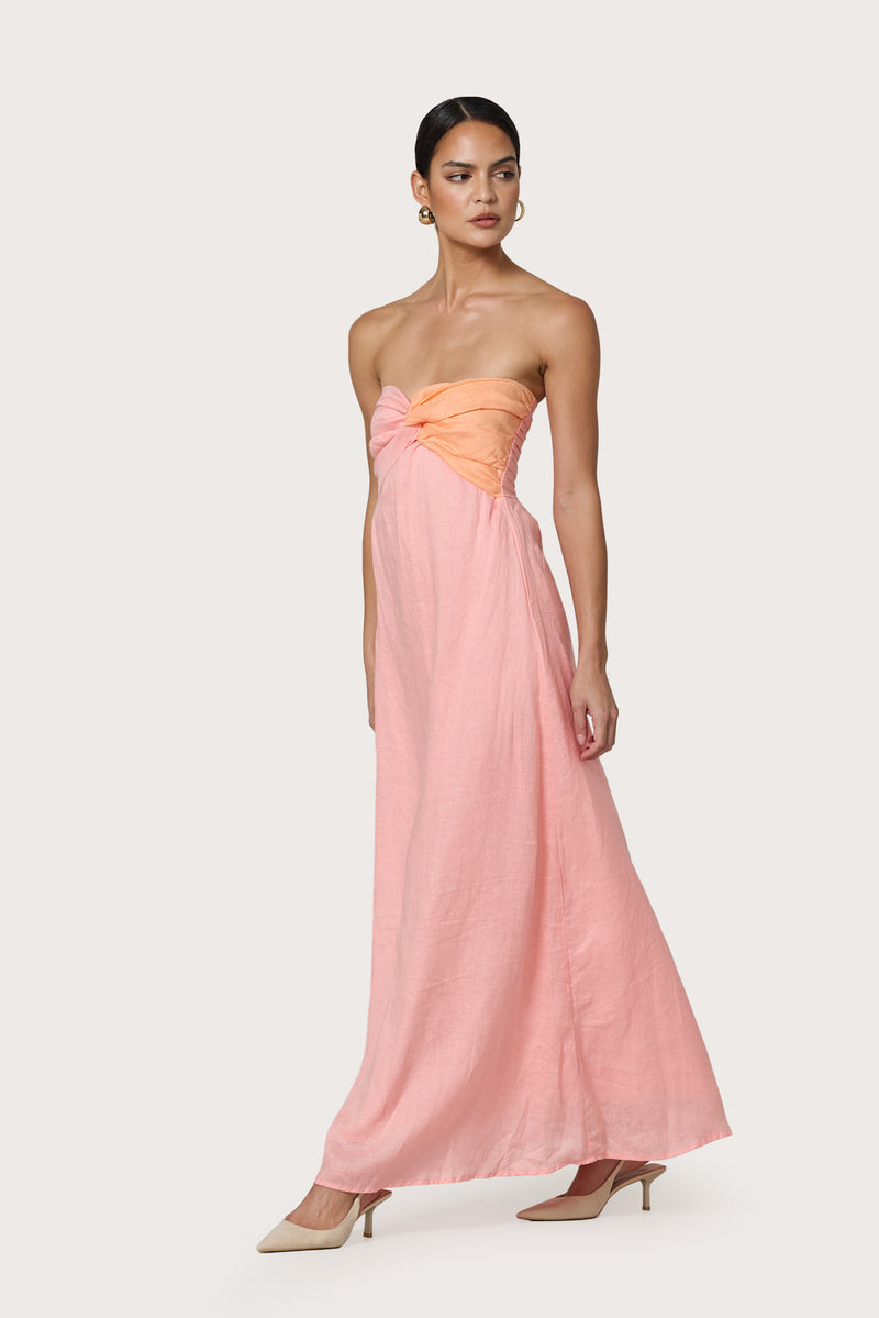 knee length dresses for ladies Whitney Linen Strapless Dress – Endless Rose main image 1