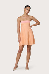 Alora Mini Linen Dress in Sorbet