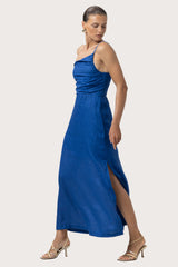 Poppy Linen Maxi Dress in Sapphire