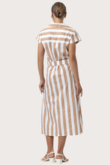 Cindy Poplin Dress in Halo Stripe