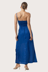 Poppy Linen Maxi Dress in Sapphire